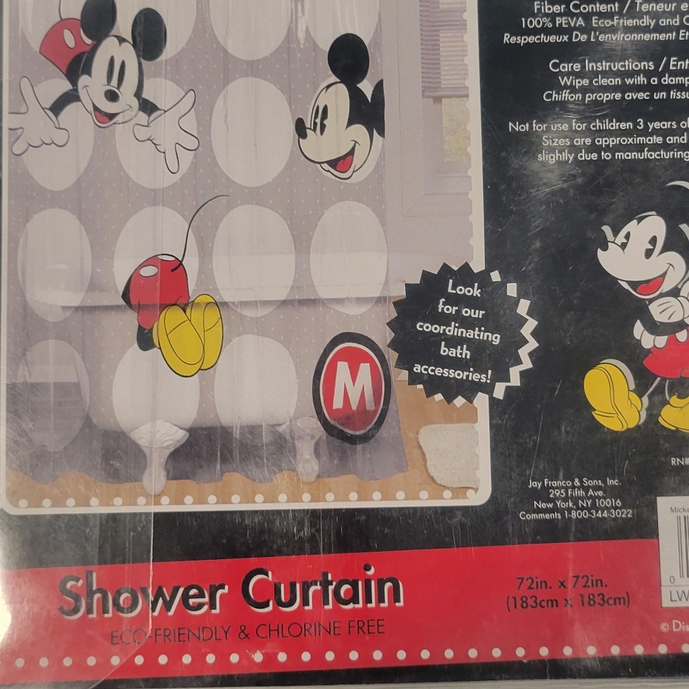 Mickey  mouse  shower  curtain  plastic